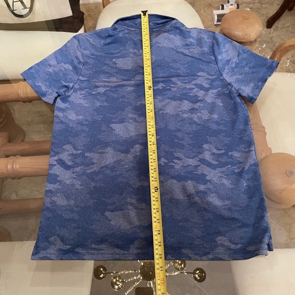 All in Motion Golf Polo Shirt Mens Large Blue Camo Moisture Wicking Athletic - Picture 4 of 5